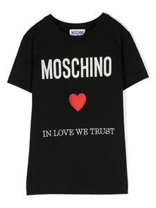 Moschino Kids футболка с вышитым логотипом, черный