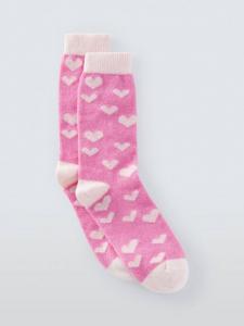 Носки Hearts из шерсти с кашемиром John Lewis, Pink/Multi