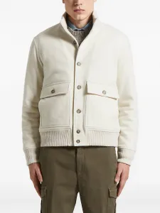 Куртка с ребристым воротником и карманами-клапанами Peserico, нейтральный