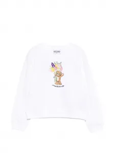 Свитшот с мотивом мишки Moschino Kids, белый