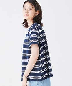 Футболка Saturday, круглый вырез, полосатая, с короткими рукавами.