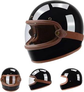 Винтажный полнолицевой шлем из стекловолокна, одобренный dot/ece, мотоциклетный шлем-«реактивный» с быстросъемной застежкой для круизеров, скутеров, туристических мотоциклов и квадроциклов, размер l = 59-60 см, стиль 2 TYWCJW, Style2