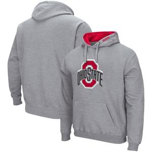 Мужской пуловер с капюшоном Colosseum Heather Grey Ohio State Buckeyes Arch & Logo 3.0, цвет Osu Grey