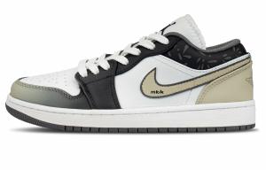 Air 1 Кожаные Амортизирующие Водонепроницаемые Низкие Винтажные Баскетбольные Кроссовки Мужские Jordan, черный