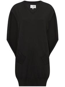 MM6 Maison Margiela платье мини с V-образным вырезом, черный