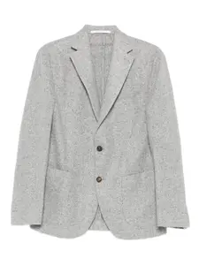 Однобортный пиджак с накладными карманами Eleventy, серый