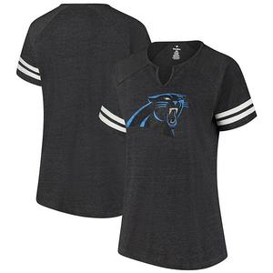 Женская черная футболка с логотипом Carolina Panthers plus size в полоску Fanatics