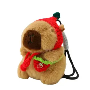 Вязаная капибара разноцветная веревочная кукла плюшевый брелок 13см высота Handsome