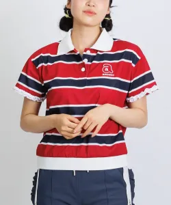 Многоцветная рубашка-поло с оборками на рукавах Archivio, цвет Red(220)