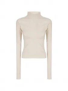 Топ с длинными рукавами и отделкой швами Boysloft, бежевый