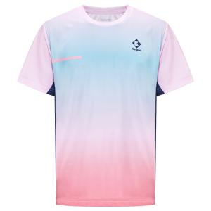 Футболка для бадминтона мужская светло-розовая красная KUMPOO