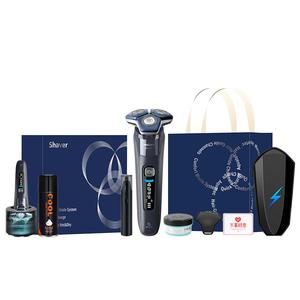 S7832 поворотная бритва Muscle Sensing триммер с быстрой зарядкой полностью моющийся тройное лезвие PHILIPS, синий