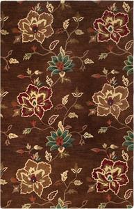 Ковер SAFAVIEH, 122 x 183 см, Jardin Collection, Brown & Multi, ручной работы из шерсти с цветочным узором, идеально подходит для помещений с высокой проходимостью: прихожая, гостиная, спальня (JAR811B)