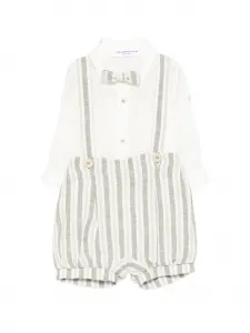 Комплект с комбинезоном в полоску (набор из трех предметов) Colorichiari, белый