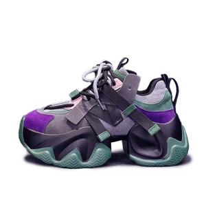 LIANGHUO Женские низкие массивные кроссовки зеленые, цвет Green