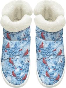 Женские и мужские зимние ботинки на слипоне, дышащая сетка, зимняя обувь для улицы с нескользящей удобной подошвой Cugasmaru, Cardinal Bird Snow