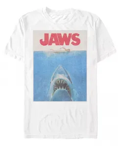 Мужская футболка с коротким рукавом Retro Jaws Poster, белый