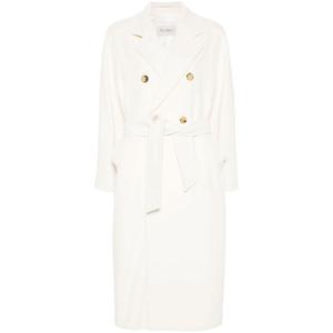 Макс Мара Мадам Двубортное Пальто MaxMara, Цвет слоновая кость