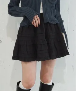 мини-юбка из хлопка с ярусным низом