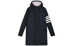 THOM BROWNE Четырехслойное пуховик с капюшоном, Marine Blue