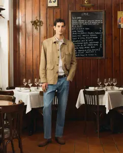 Хлопковая парка из льна для мужчин Emidio Tucci, светло-коричневый