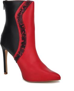 Женские ботильоны на высоком каблуке MKF Collection с заостренным носком, шпилькой, из веганской кожи, ботинки до щиколотки, Celeste Red