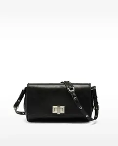 Тонкая женская сумка через плечо с клапаном и застежкой на пуговицу Parfois, черный