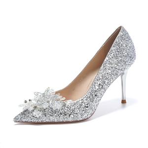 Lanza Серебряные туфли на шпильке для женщин, цвет Silver