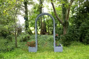 Baumhaus Verlag Rosenbogen, ШxГxВ: 174x43x207 см, с 2 ящиками для растений 174х207х43 см, серый