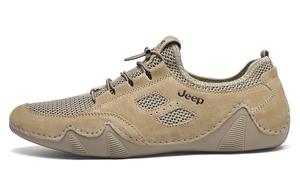 Мужские джиповские низкие кеды Casual из коллекции Fashion Sports с амортизацией, устойчивые к истиранию, дышащие, легкие, с эффектом отскока, песочного цвета
