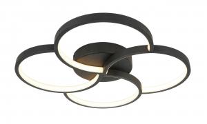 Потолочный светодиодный светильник, черно-белый, степень защиты IP20 Novel, черный/белый