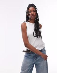 Мягкая свободная майка Topshop белого цвета