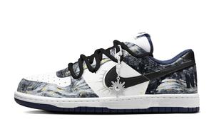 Nike Кроссовки для скейтбординга Big Van Gogh'starry Sky Abrasion Resistant Low top Unisex Black White