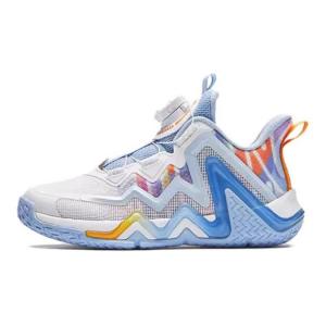 Antakids Детские баскетбольные кроссовки с обратной чешуйчатой амортизацией, износостойкие, низкие, белые и синие