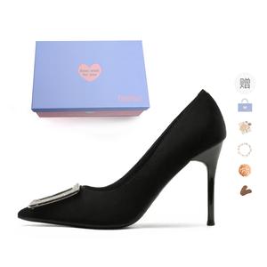 Xingdiman Стройные каблуки на высоком каблуке женские черные - черные[В комплекте коробка](Подарок включен), цвет Black[Box Included](Gift Included)