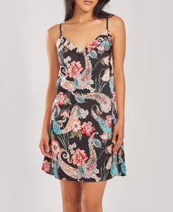 Женская шелковистая мягкая короткая ночная рубашка-сорочка с принтом iCollection, мультиколор