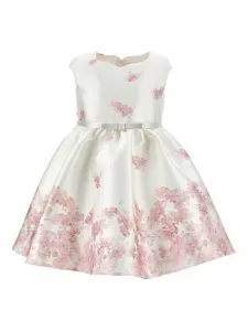 Платье с поясом и цветочным принтом Monnalisa, нейтральный