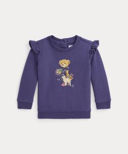 Детская толстовка из флиса с оборками в виде мишки поло.