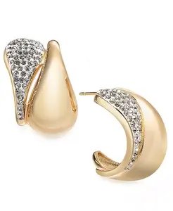 Серьга-Кольцо с двумя каплями кристалла And Now This, gold