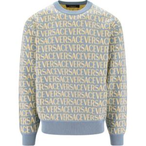 Свитшот с вышитым логотипом All Over VERSACE, синий