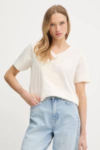 Хлопковая футболка elvhi BOSS, бежевый