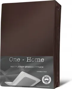 Простыня на резинке из джерси, мягкий плотный хлопок, на резинке по всему периметру, цвет: коричневый, размер: 180-200x200 см, раздельный верхний слой One-Home