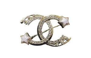 CHANEL Брошь с камнями для женщин Gold