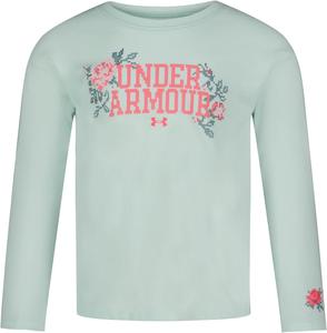 Детская футболка Under Armour с коротким рукавом, круглым вырезом, легкая и дышащая., Seaglass Blue Rose Stitch