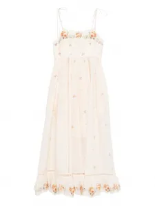 Сарафан миди Patience с цветочной вышивкой Zimmermann, нейтральный