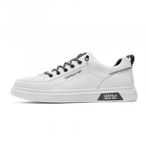 CARTELO Слипоны на мягкой подошве повседневные универсальные мужские скейтерские кройки низкие белые, цвет White-Cut-Out