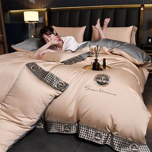 LUOLAI HOME Комплект постельного белья 4 предмета: простыня на резинке 150 см, пододеяльник 200x230 см