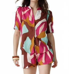 Льняная рубашка Athina в принте Candela Lanhtropy, Candela Print