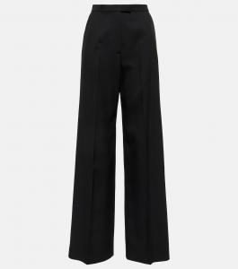 Широкие шерстяные брюки ALAÏA, черный