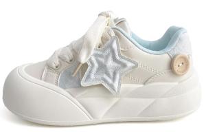 Прочные легкие и дышащие низкие скейтерские туфли женские бежево-голубые WENPU, бежево-зеленые